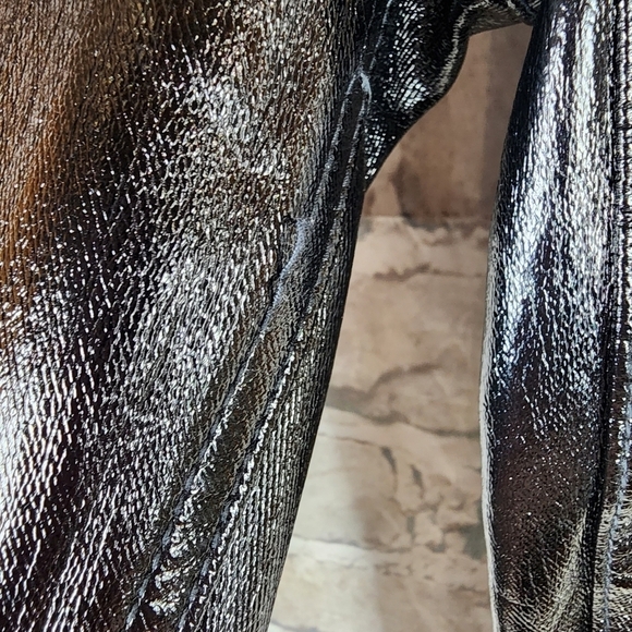 Free People We The Free Vegan Patent Leather Pant Button Fly 5  Pocket Black 28 - Picture 11 of 16